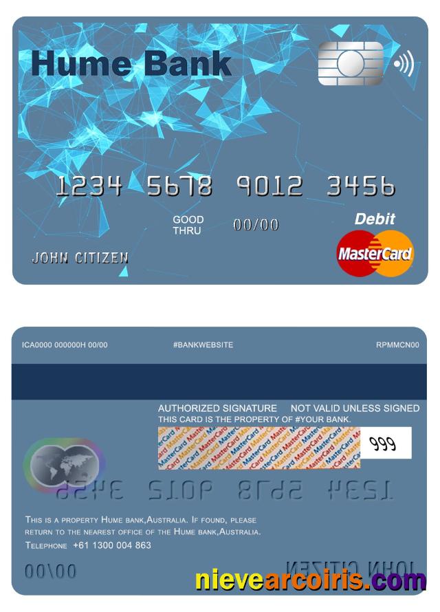 Australia Hume bank mastercard